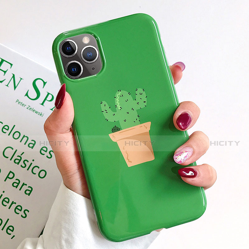 Funda Silicona Gel Goma Patron de Moda Carcasa H01 para Apple iPhone 11 Pro Max Verde