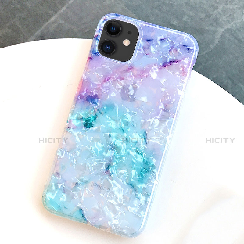 Funda Silicona Gel Goma Patron de Moda Carcasa S01 para Apple iPhone 11 Azul