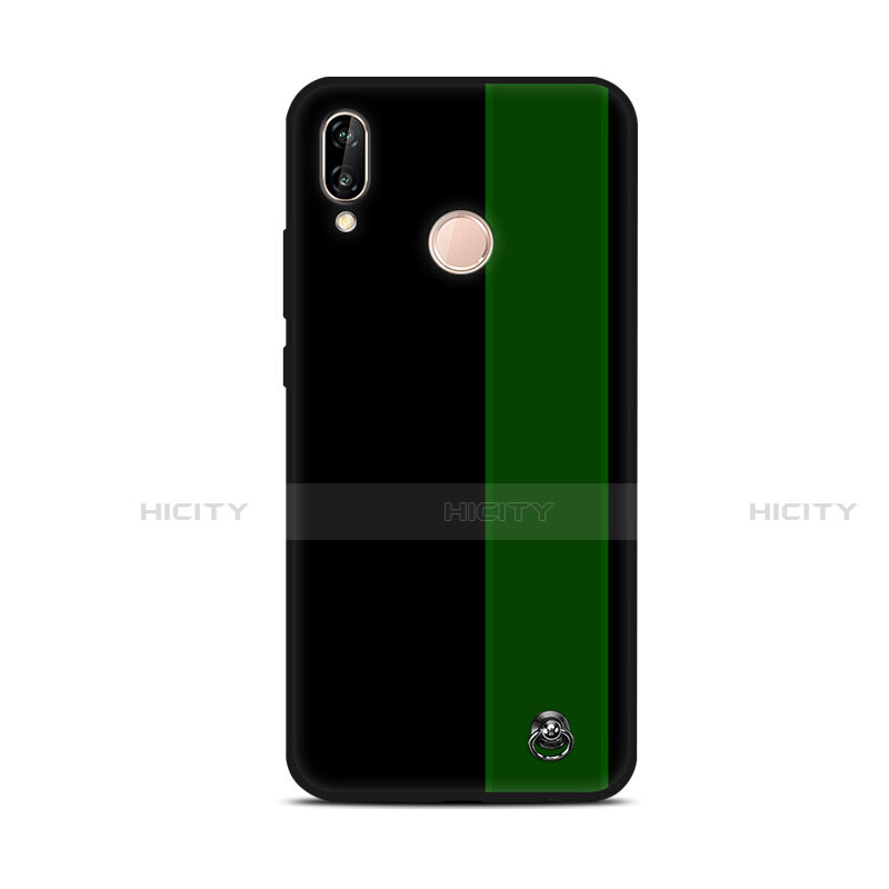 Funda Silicona Gel Goma Patron de Moda Carcasa S01 para Huawei Nova 3e Verde