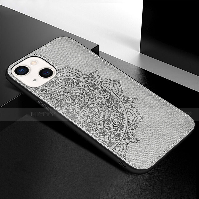 Funda Silicona Gel Goma Patron de Moda Carcasa S05 para Apple iPhone 13 Mini Gris