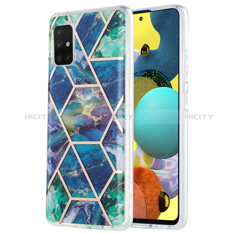 Funda Silicona Gel Goma Patron de Moda Carcasa Y01B para Samsung Galaxy A51 4G Verde Noche