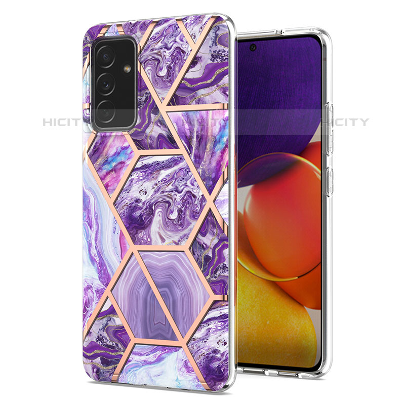 Funda Silicona Gel Goma Patron de Moda Carcasa Y01B para Samsung Galaxy Quantum2 5G Morado