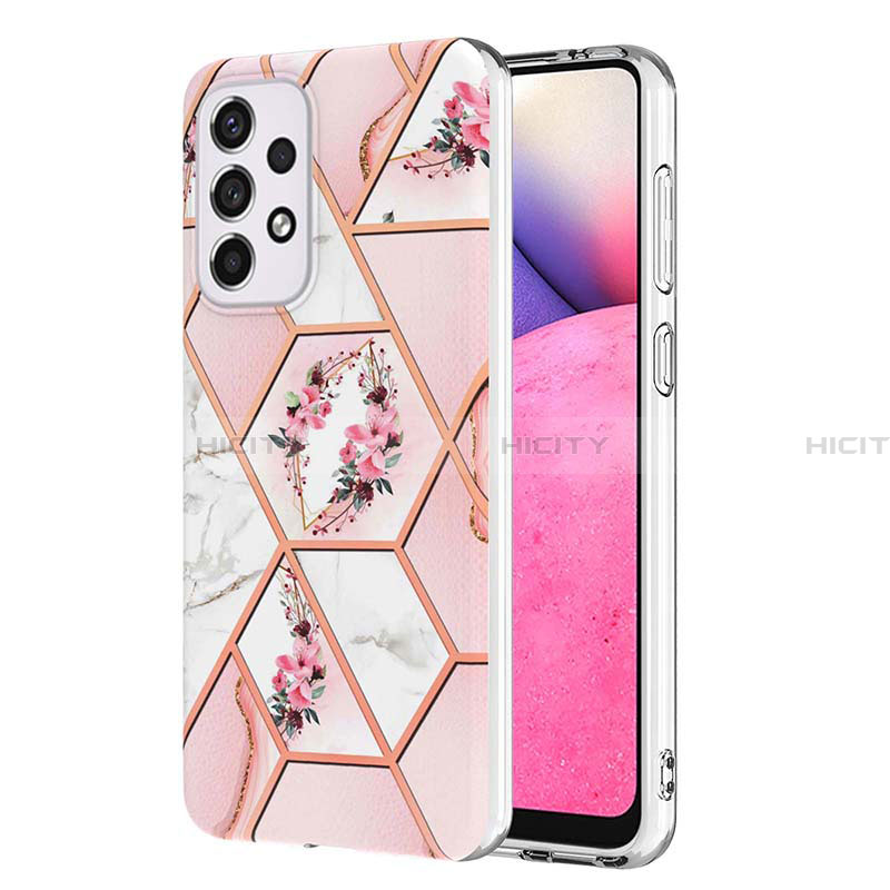 Funda Silicona Gel Goma Patron de Moda Carcasa Y02B para Samsung Galaxy A33 5G Rosa