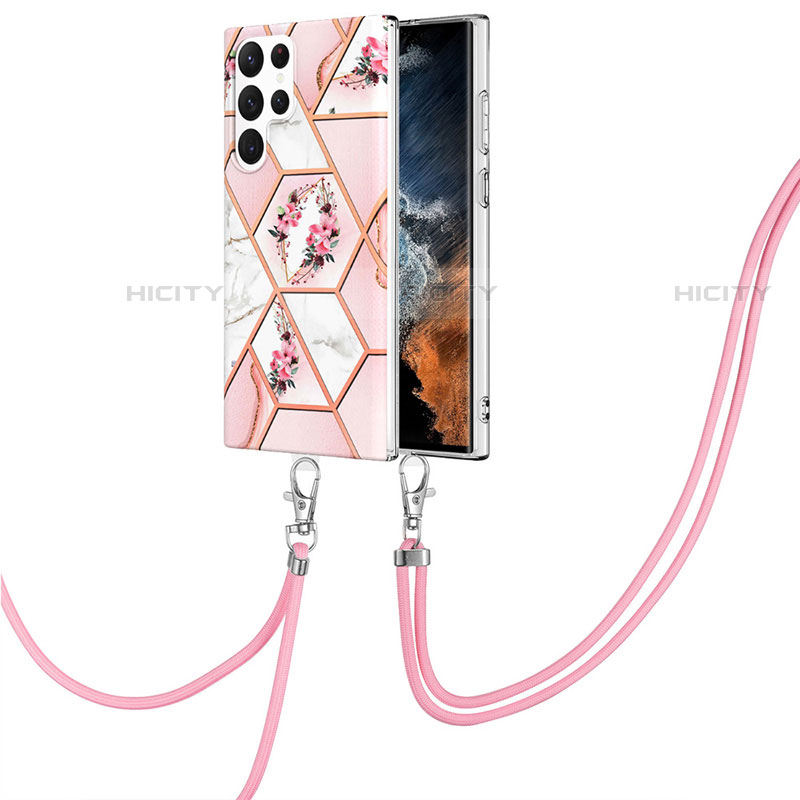 Funda Silicona Gel Goma Patron de Moda Carcasa Y19B para Samsung Galaxy S23 Ultra 5G Rosa