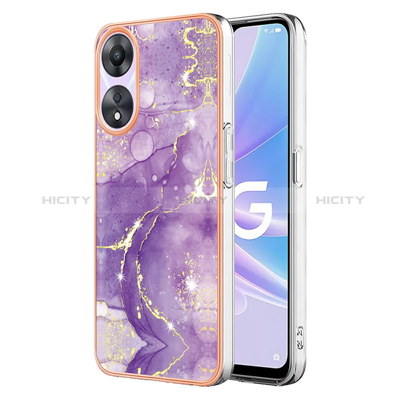 Funda Silicona Gel Goma Patron de Moda Carcasa YB5 para Oppo A78 5G Morado