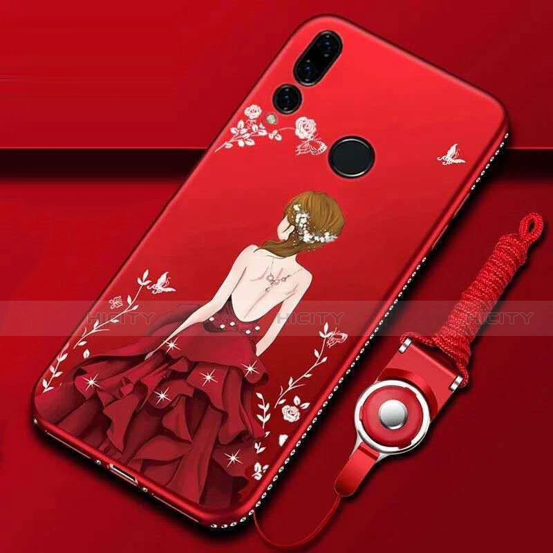 Funda Silicona Gel Goma Vestido de Novia Carcasa K01 para Huawei Honor 20 Lite Rojo