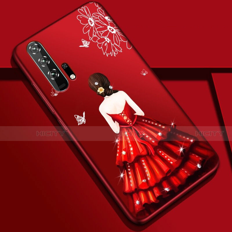 Funda Silicona Gel Goma Vestido de Novia Carcasa K01 para Huawei Honor 20 Pro Vistoso