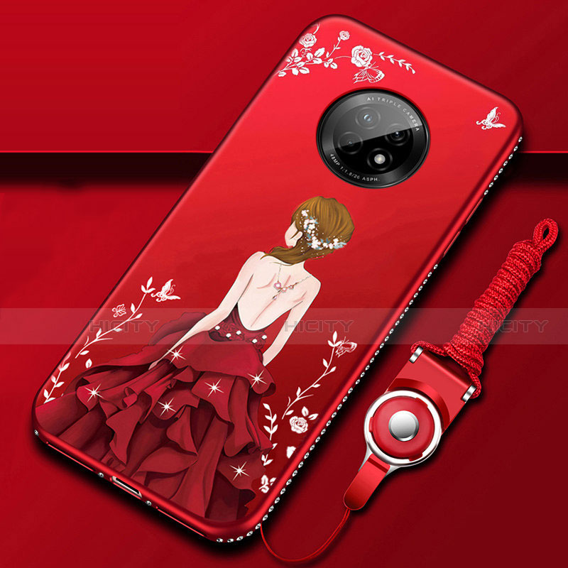 Funda Silicona Gel Goma Vestido de Novia Carcasa para Huawei Enjoy 20 Plus 5G Rojo