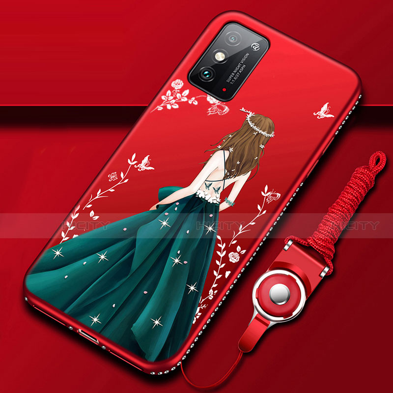Funda Silicona Gel Goma Vestido de Novia Carcasa para Huawei Honor X10 Max 5G Verde