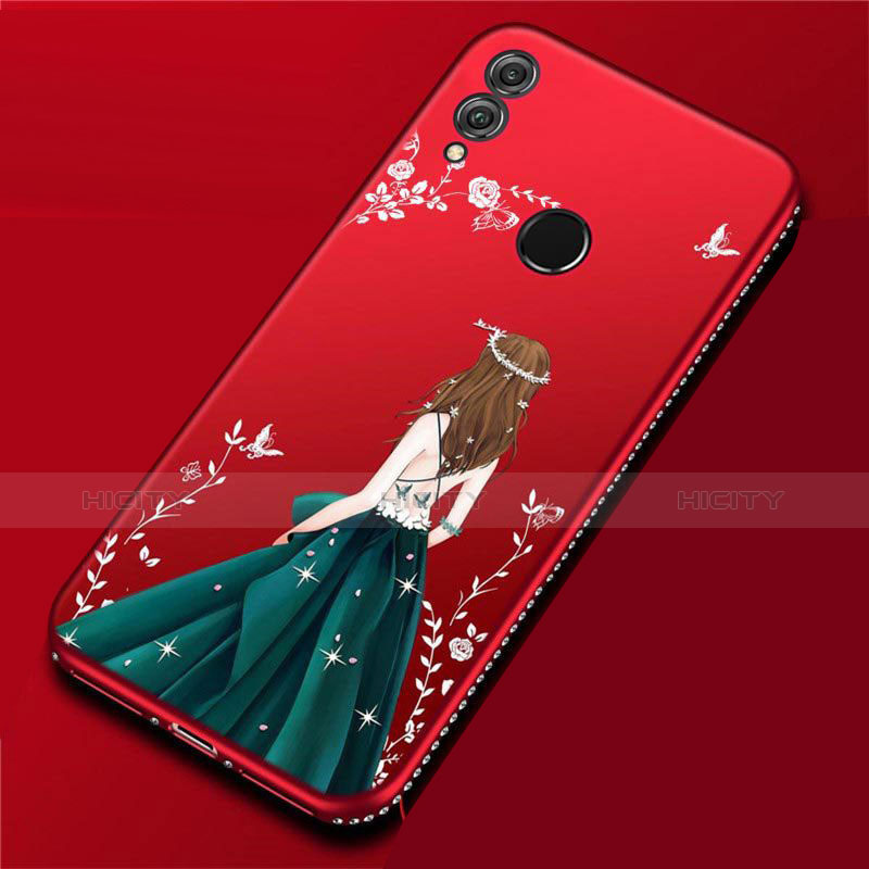 Funda Silicona Gel Goma Vestido de Novia Carcasa para Huawei P Smart (2019) Rojo Rosa