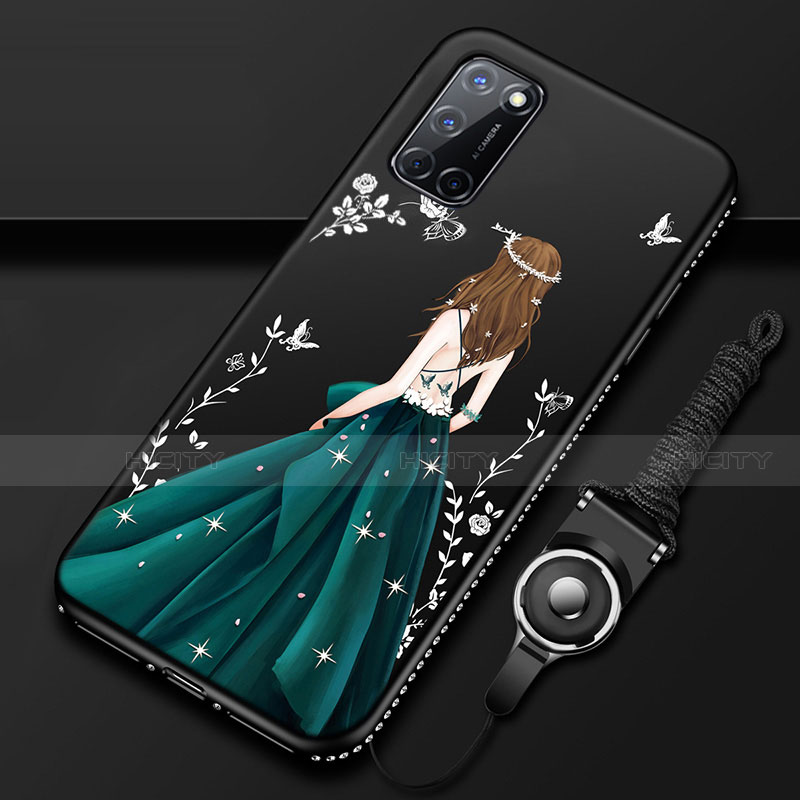 Funda Silicona Gel Goma Vestido de Novia Carcasa para Oppo A92 Verde