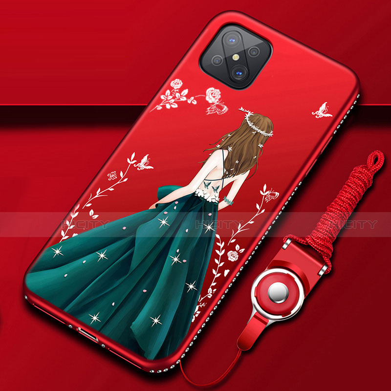 Funda Silicona Gel Goma Vestido de Novia Carcasa para Oppo Reno4 Z 5G