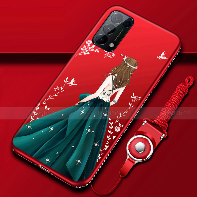 Funda Silicona Gel Goma Vestido de Novia Carcasa para Oppo Reno5 Pro 5G Verde