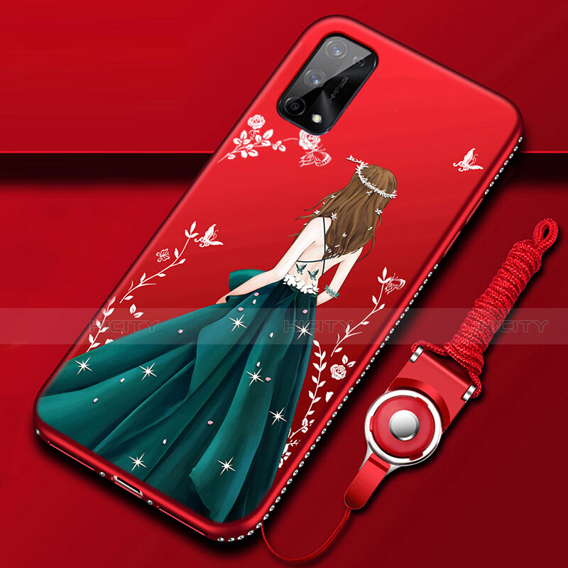 Funda Silicona Gel Goma Vestido de Novia Carcasa para Realme Q2 Pro 5G Verde