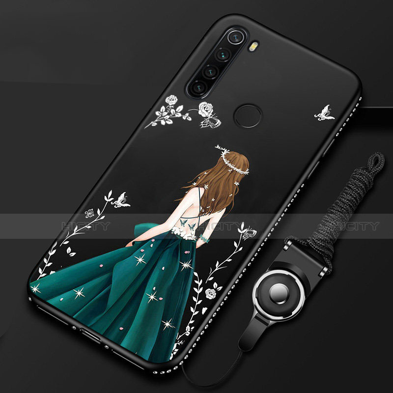 Funda Silicona Gel Goma Vestido de Novia Carcasa para Xiaomi Redmi Note 8 (2021) Negro