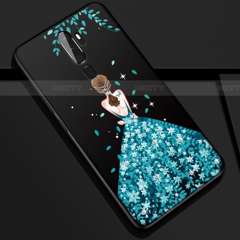 Funda Silicona Gel Goma Vestido de Novia Carcasa S01 para Oppo A11X Azul