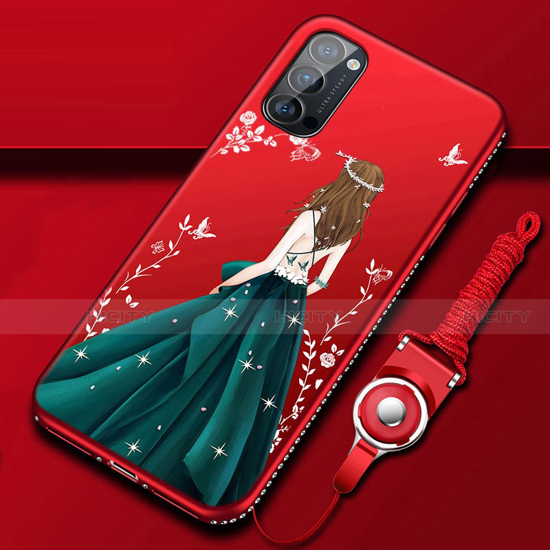 Funda Silicona Gel Goma Vestido de Novia Carcasa S01 para Oppo Reno4 5G Multicolor