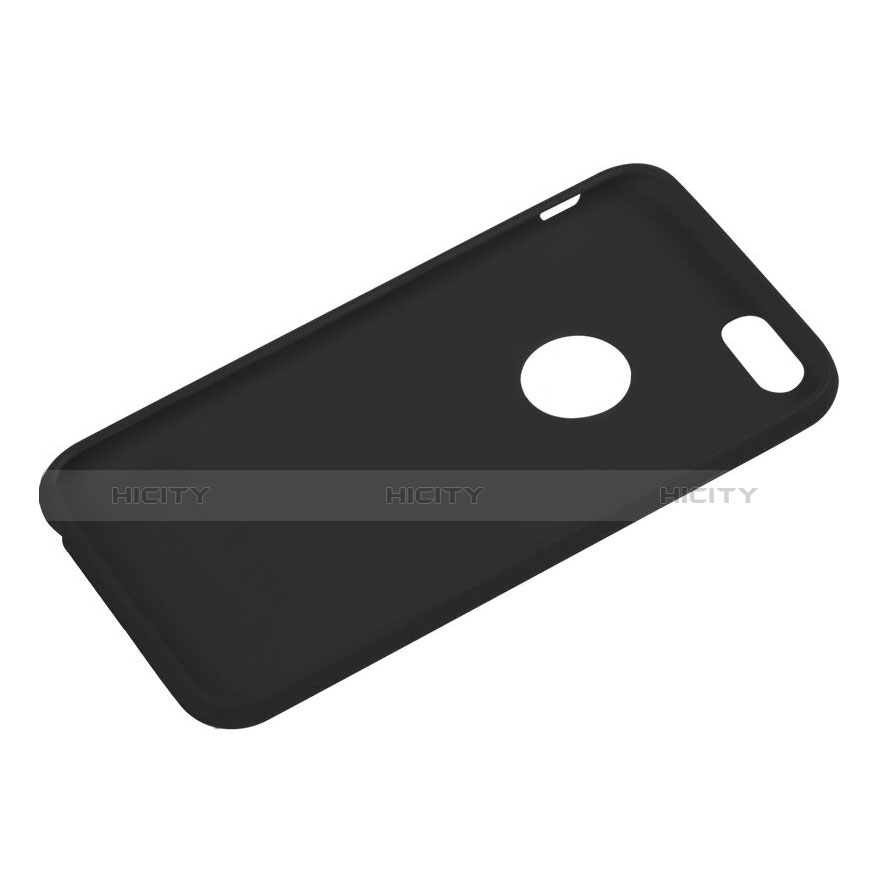 Funda Silicona Goma con Agujero para Apple iPhone 6 Negro
