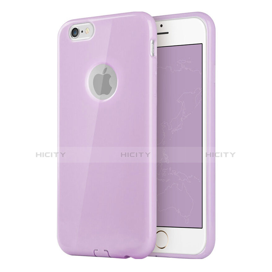 Funda Silicona Goma con Agujero para Apple iPhone 6S Plus Morado