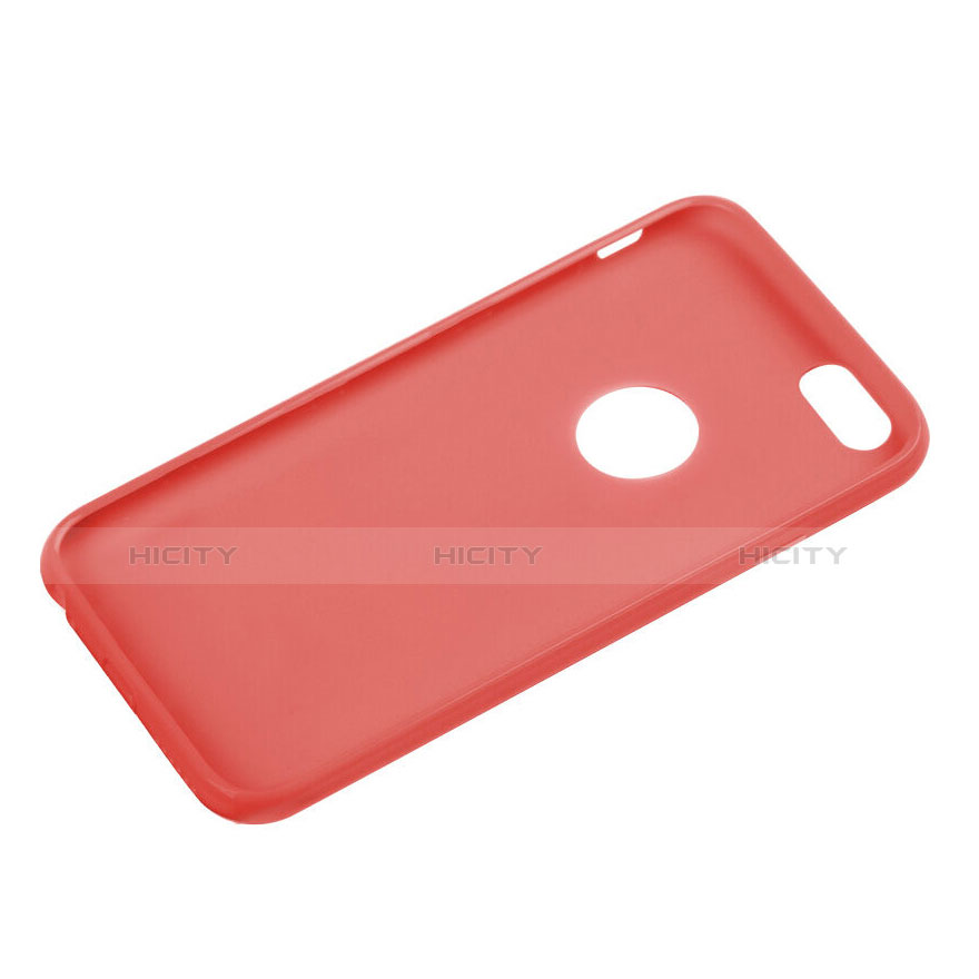 Funda Silicona Goma con Agujero para Apple iPhone 6S Rojo