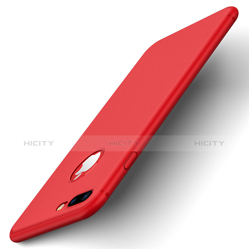 Funda Silicona Goma con Agujero para Apple iPhone 7 Plus Rojo