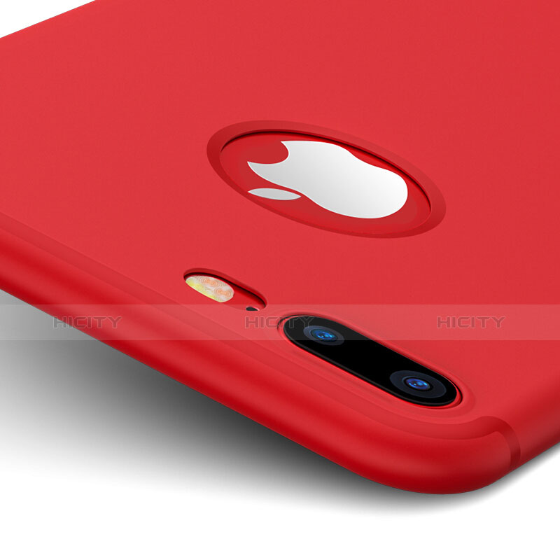 Funda Silicona Goma con Agujero para Apple iPhone 7 Plus Rojo