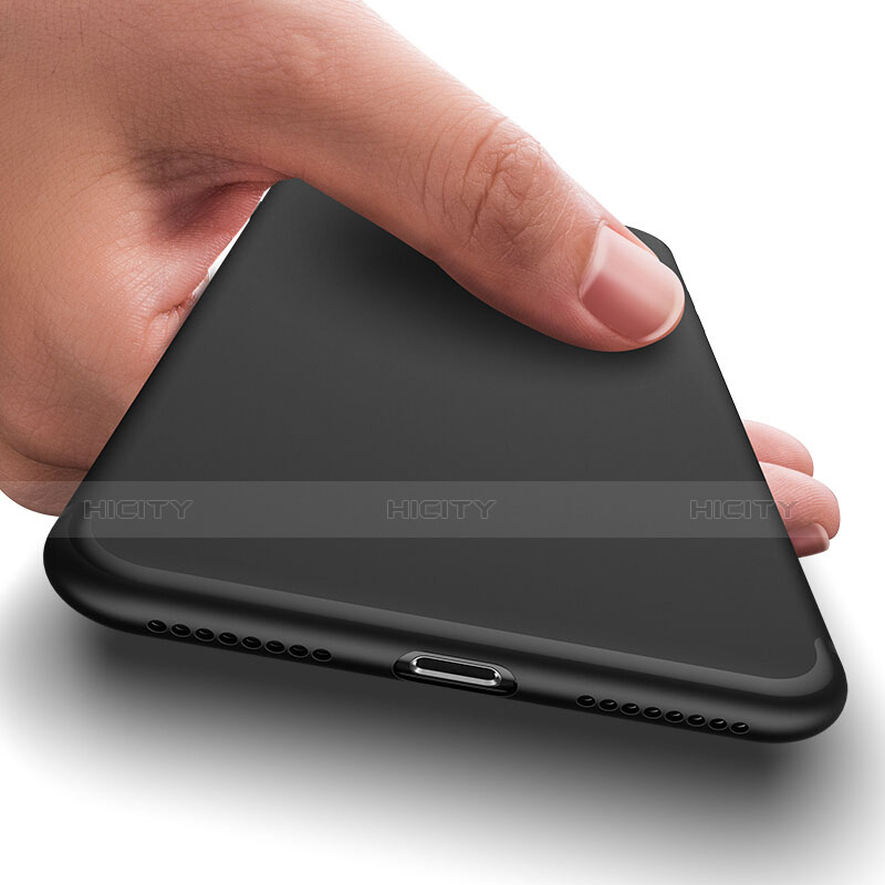 Funda Silicona Goma con Agujero para Apple iPhone 8 Plus Negro