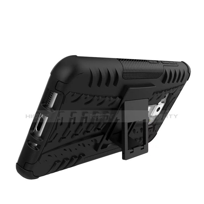 Funda Silicona Goma con Soporte para Asus Zenfone 3 ZE552KL Negro