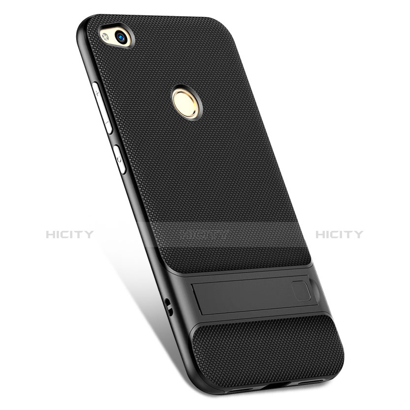 Funda Silicona Goma con Soporte para Huawei GR3 (2017) Negro