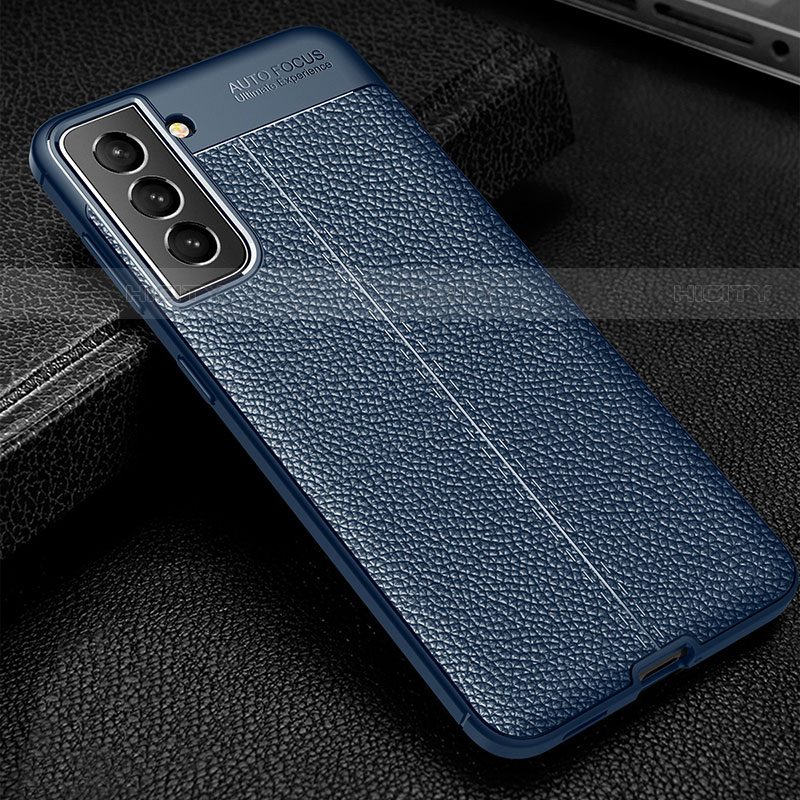 Funda Silicona Goma de Cuero Carcasa A01 para Samsung Galaxy S21 Plus 5G Azul