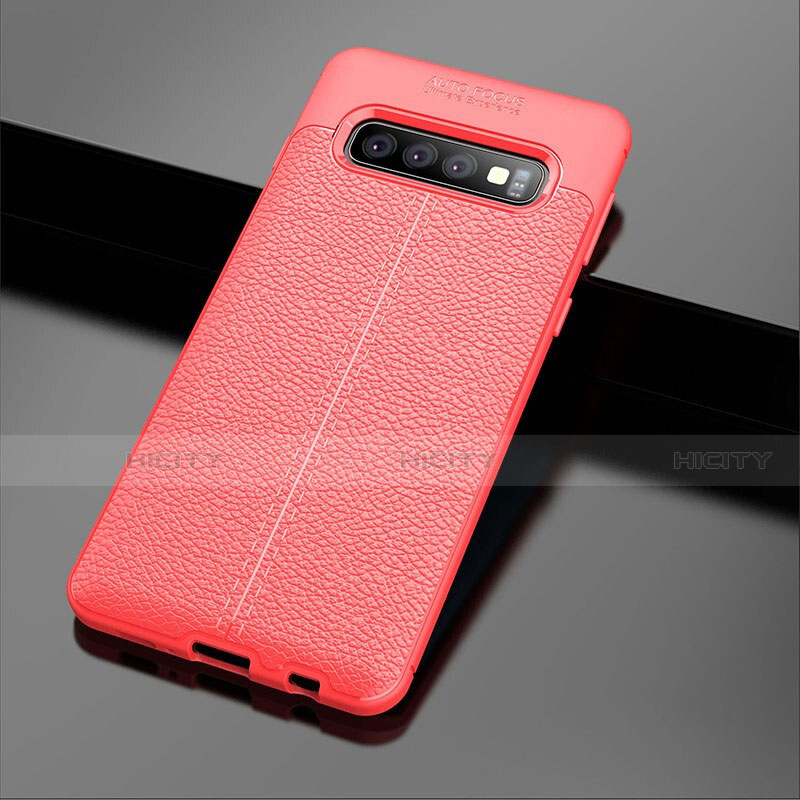 Funda Silicona Goma de Cuero Carcasa A02 para Samsung Galaxy S10 5G Rojo