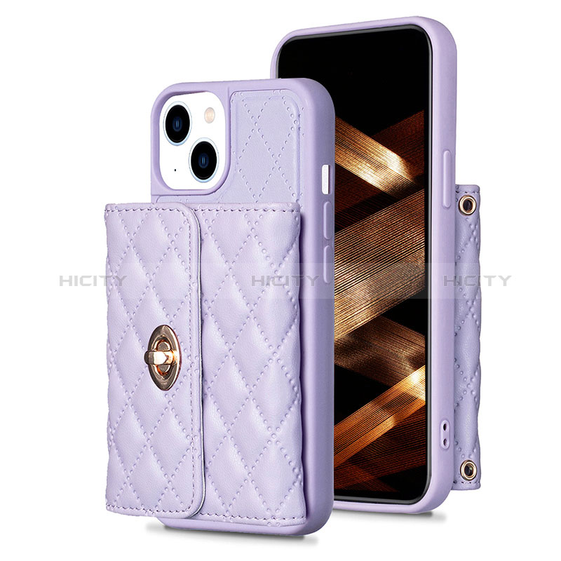 Funda Silicona Goma de Cuero Carcasa BF1 para Apple iPhone 14 Plus Purpura Claro