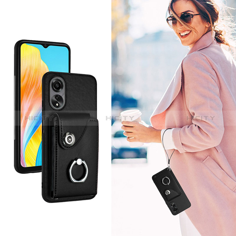 Funda Silicona Goma de Cuero Carcasa BF1 para Oppo A17