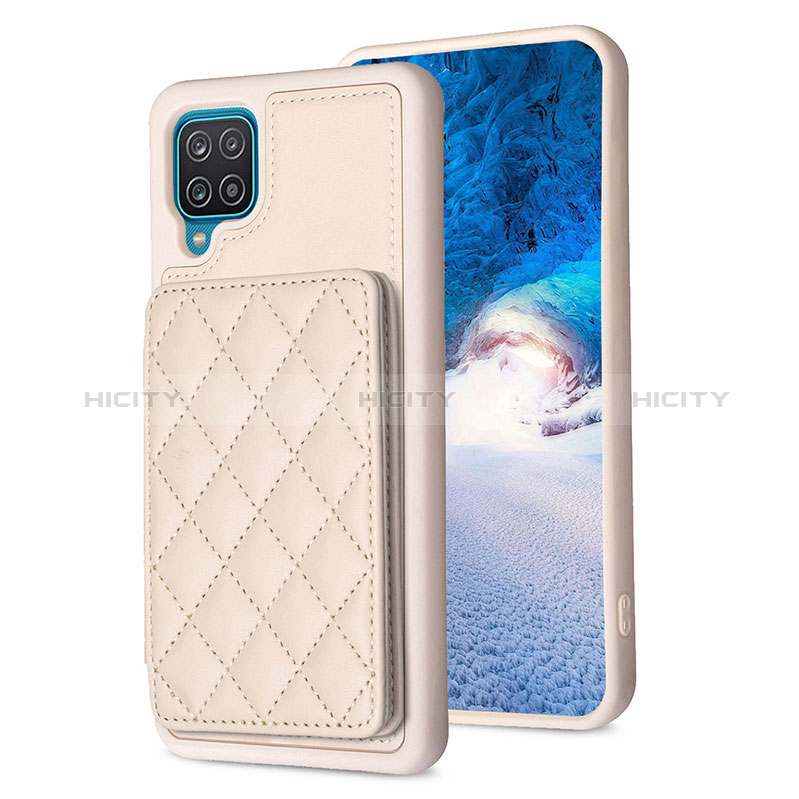 Funda Silicona Goma de Cuero Carcasa BF1 para Samsung Galaxy A12 Caqui