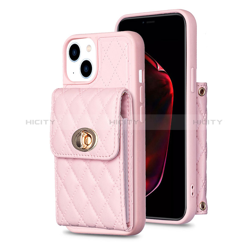 Funda Silicona Goma de Cuero Carcasa BF2 para Apple iPhone 13 Oro Rosa