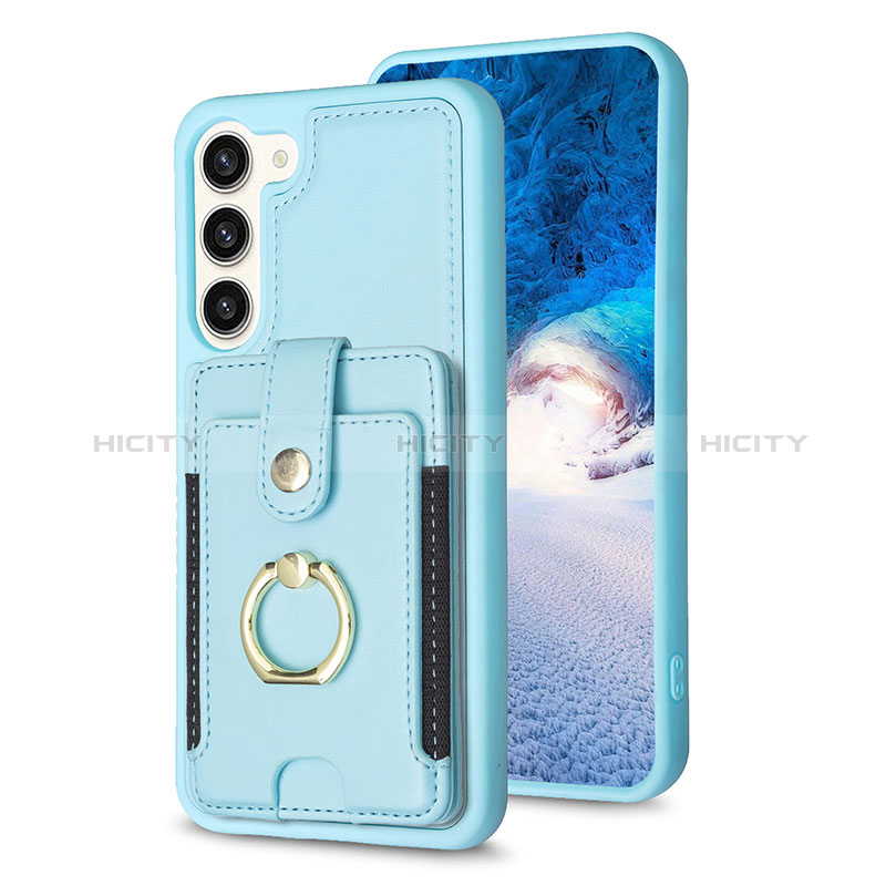 Funda Silicona Goma de Cuero Carcasa BF2 para Samsung Galaxy S22 Plus 5G Azul Claro