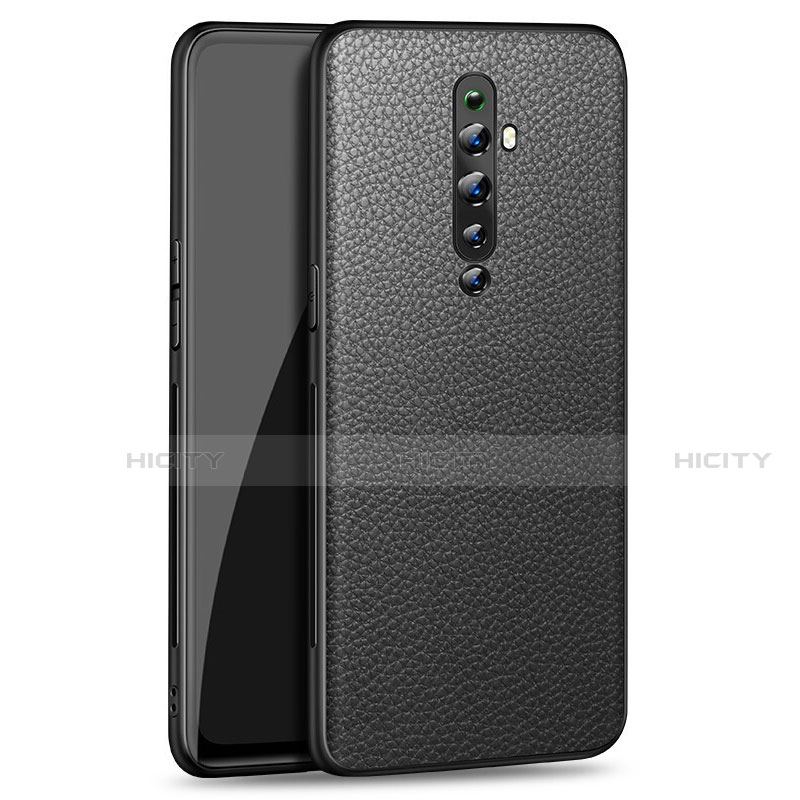 Funda Silicona Goma de Cuero Carcasa C01 para Oppo Reno2 Z Negro