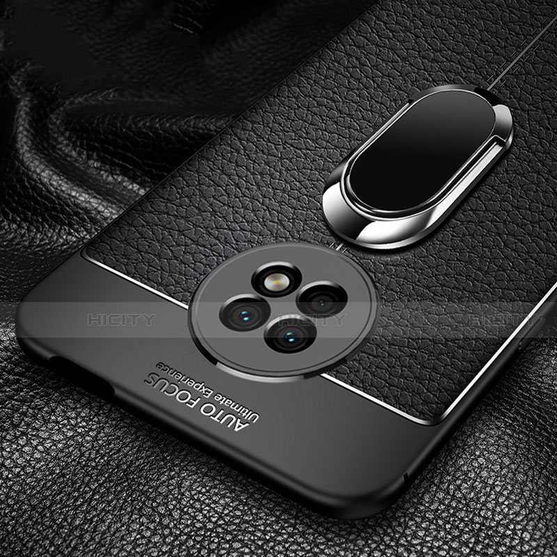 Funda Silicona Goma de Cuero Carcasa con Magnetico Anillo de dedo Soporte para Huawei Enjoy 20 Plus 5G