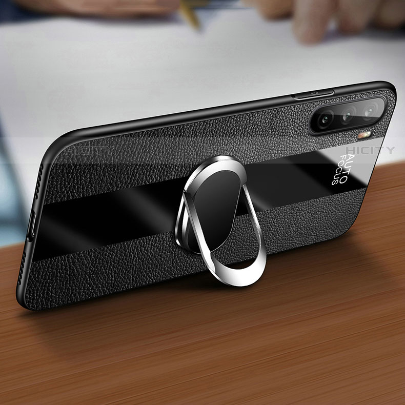 Funda Silicona Goma de Cuero Carcasa con Magnetico Anillo de dedo Soporte para Huawei Mate 40 Lite 5G