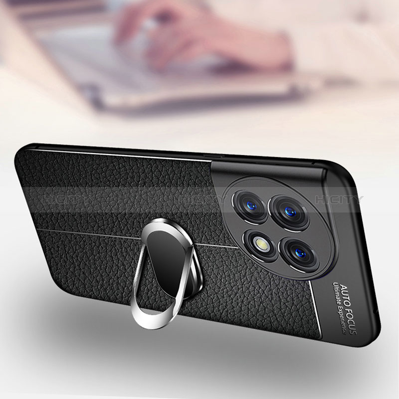 Funda Silicona Goma de Cuero Carcasa con Magnetico Anillo de dedo Soporte para OnePlus Ace 2 Pro 5G