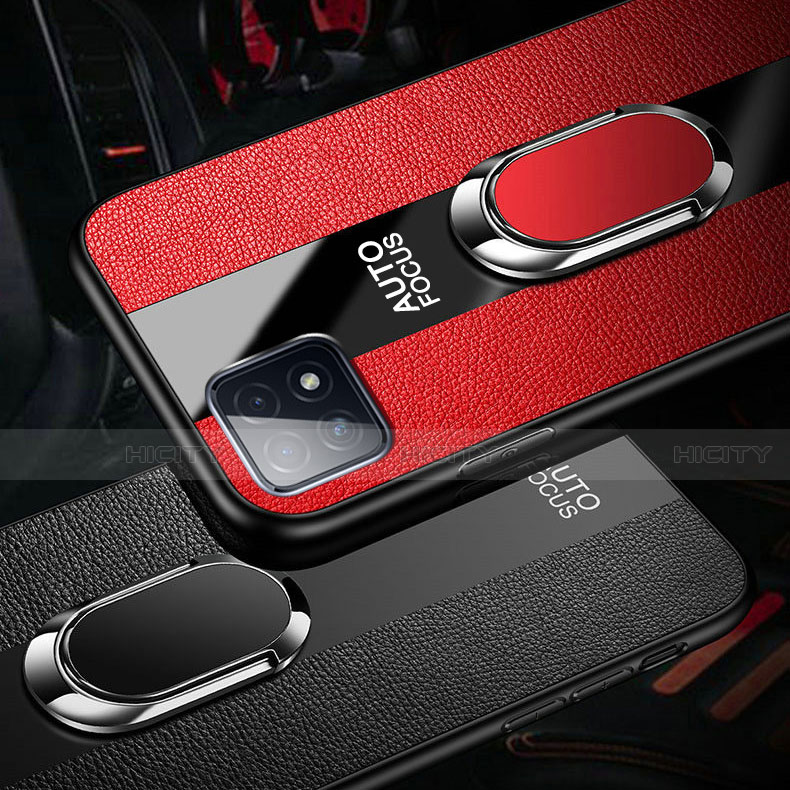 Funda Silicona Goma de Cuero Carcasa con Magnetico Anillo de dedo Soporte para Oppo A73 5G