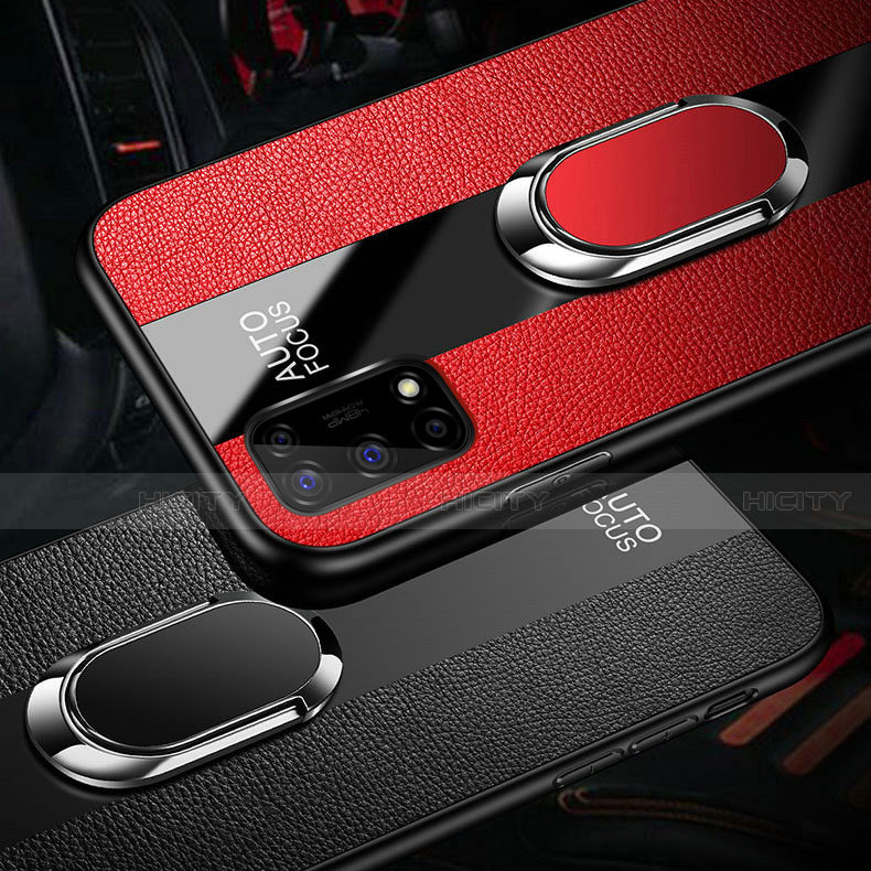 Funda Silicona Goma de Cuero Carcasa con Magnetico Anillo de dedo Soporte para Realme Q2 Pro 5G