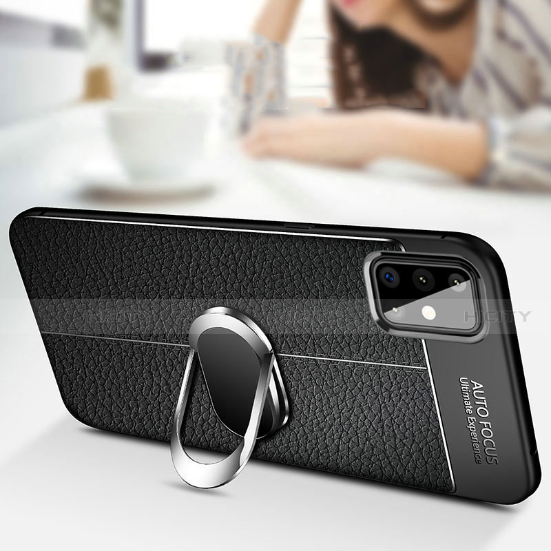 Funda Silicona Goma de Cuero Carcasa con Magnetico Anillo de dedo Soporte para Samsung Galaxy A51 4G