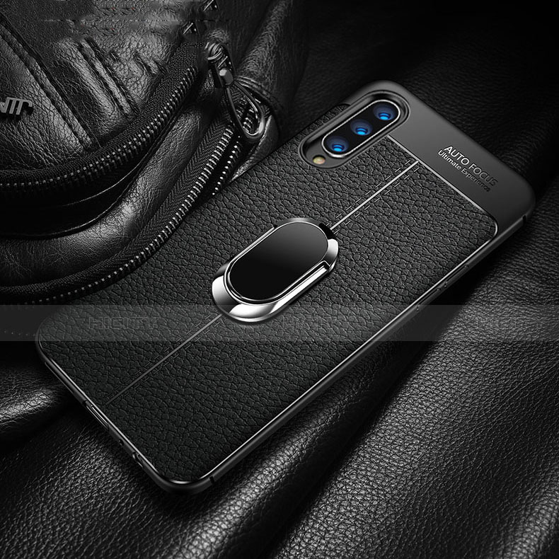 Funda Silicona Goma de Cuero Carcasa con Magnetico Anillo de dedo Soporte para Samsung Galaxy A70