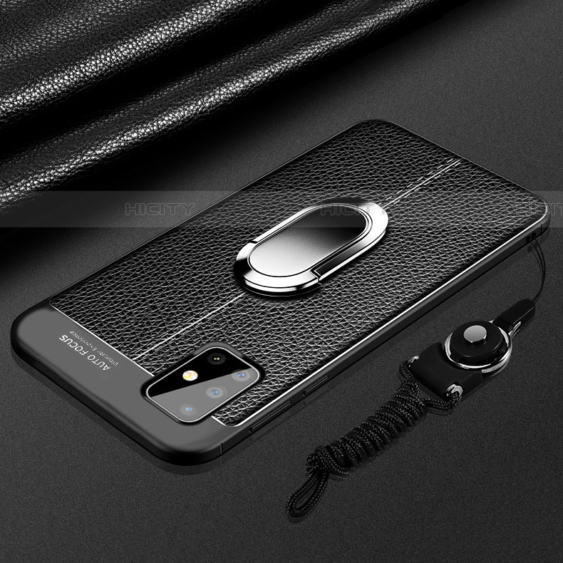 Funda Silicona Goma de Cuero Carcasa con Magnetico Anillo de dedo Soporte para Samsung Galaxy A71 5G