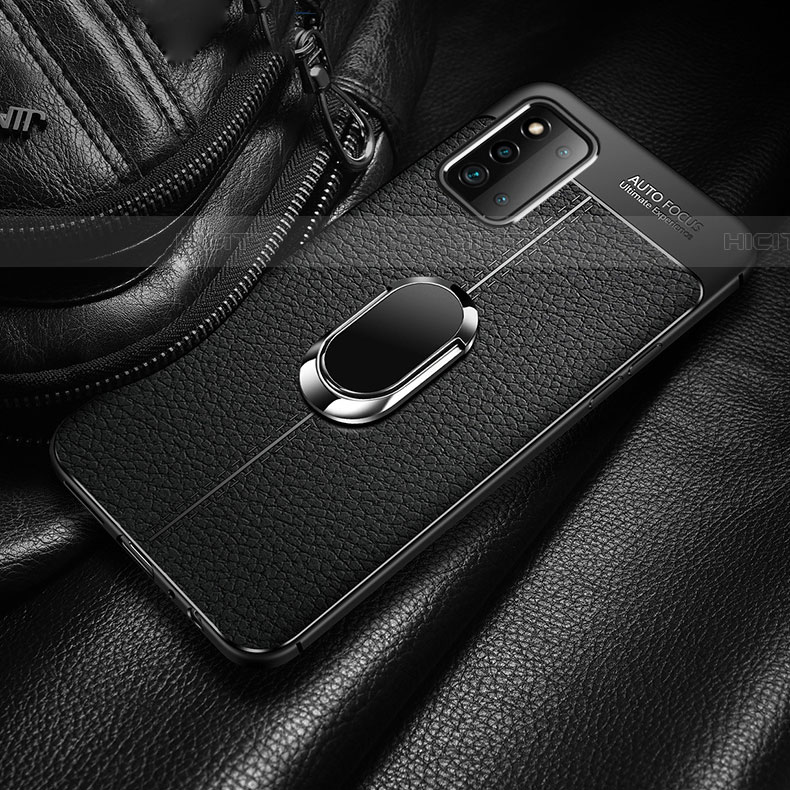 Funda Silicona Goma de Cuero Carcasa con Magnetico Anillo de dedo Soporte para Samsung Galaxy F52 5G