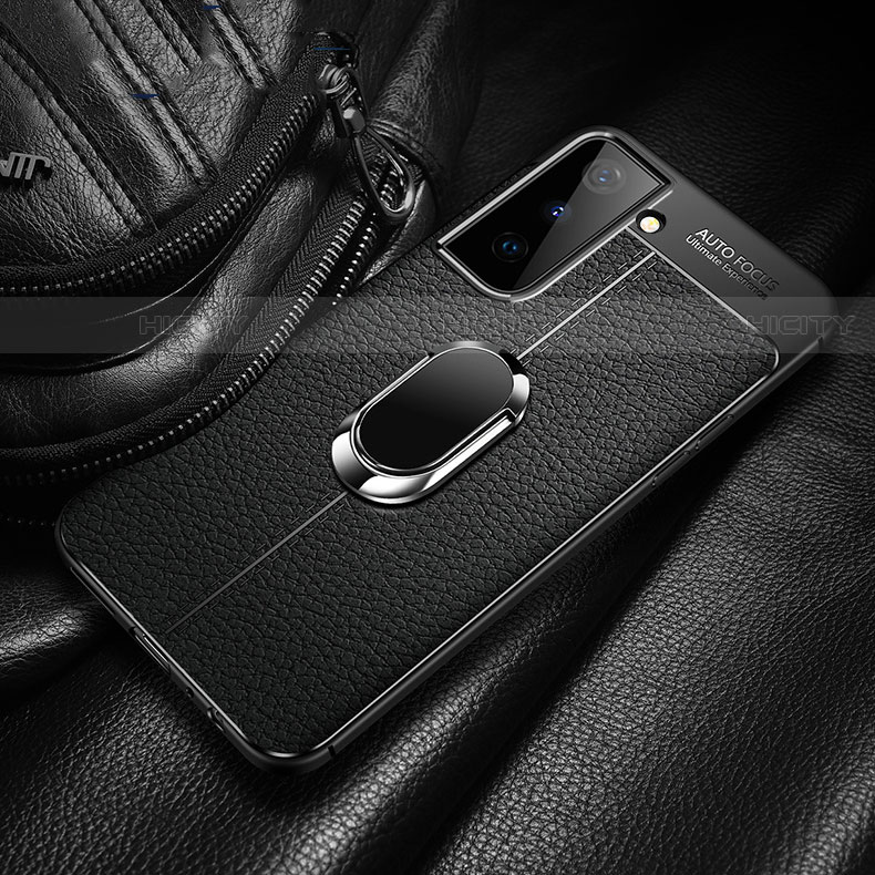 Funda Silicona Goma de Cuero Carcasa con Magnetico Anillo de dedo Soporte para Samsung Galaxy S21 5G