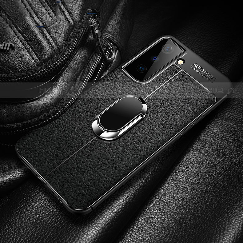 Funda Silicona Goma de Cuero Carcasa con Magnetico Anillo de dedo Soporte para Samsung Galaxy S22 5G