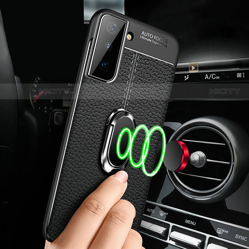 Funda Silicona Goma de Cuero Carcasa con Magnetico Anillo de dedo Soporte para Samsung Galaxy S23 5G