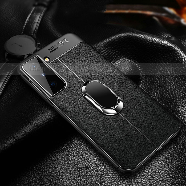 Funda Silicona Goma de Cuero Carcasa con Magnetico Anillo de dedo Soporte para Samsung Galaxy S23 Plus 5G
